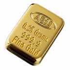 0.25 Grams 999.9 Fine Solid 24Kt Gold Certified Bullion Ingot Bar ABM Certifiers