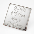 Platinum 0.25 Grams 999.5 Fine Solid Certified Bullion Ingot Bar ABM Certifiers