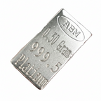 Platinum 0.50 Grams 999.5 Fine Solid Certified Bullion Ingot Bar ABM Certifiers