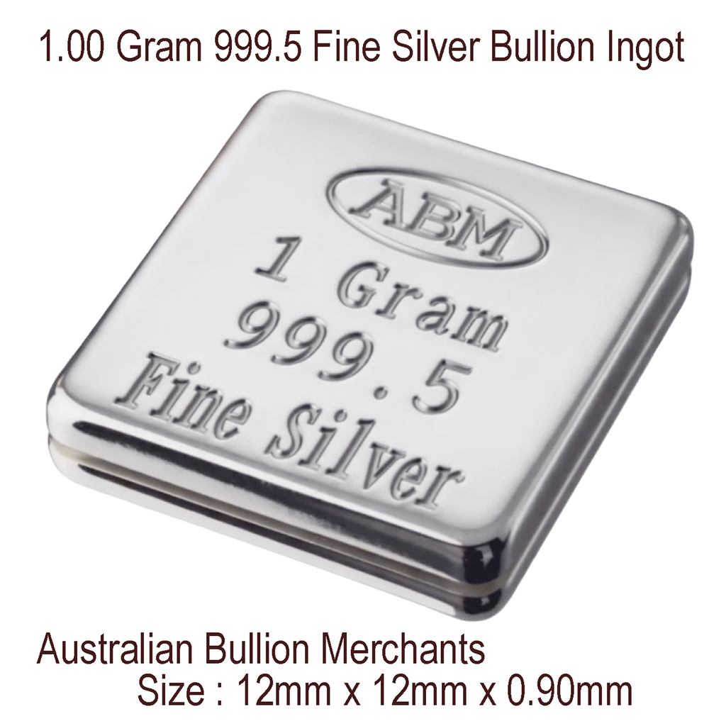 Silver 1 Gram 999.5 Ingot Bullion Bar Investor Grade with Certification