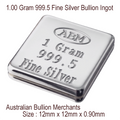 Silver 1 Gram 999.5 Ingot Bullion Bar Investor Grade with Certification