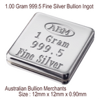 Silver 1 Gram 999.5 Ingot Bullion Bar Investor Grade with Certification