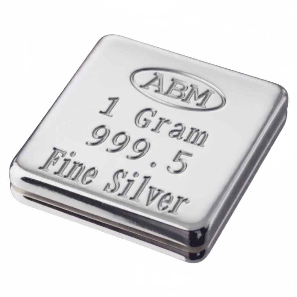 Silver 1 Gram 999.5 Ingot Bullion Bar Investor Grade with Certification