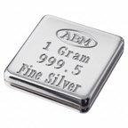 Silver 1 Gram 999.5 Ingot Bullion Bar Investor Grade with Certification