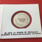 5 Grams 2026 Australian Crocodile 999.5 Silver Round Coin Bullion ABM Handmade