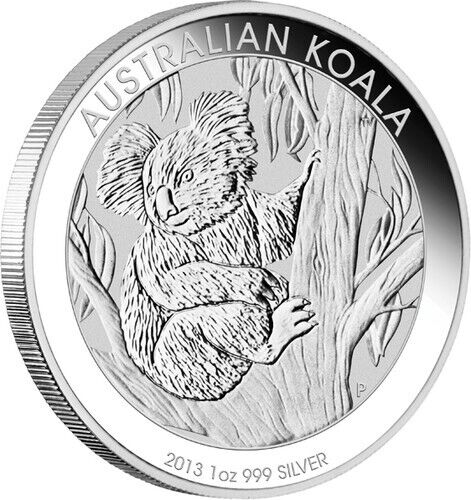 1 Ounce 999 Fine Silver 2013 Australian Koala Perth Mint Bullion Coin In Capsule