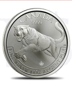 1 Oz 9999 Fine Silver 2016 Canada Predator Series Cougar Bullion Coin