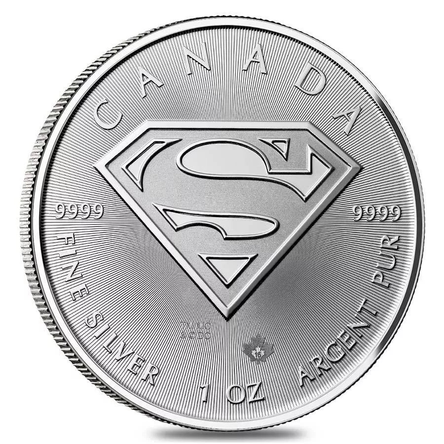 1 Troy Oz 9999 Fine Silver 2016 Canada Superman Elizabeth II Bullion Coin