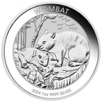 1 Troy Ounce 9999 Silver 2024 Perth Mint Wombat Bullion Coin In Capsule