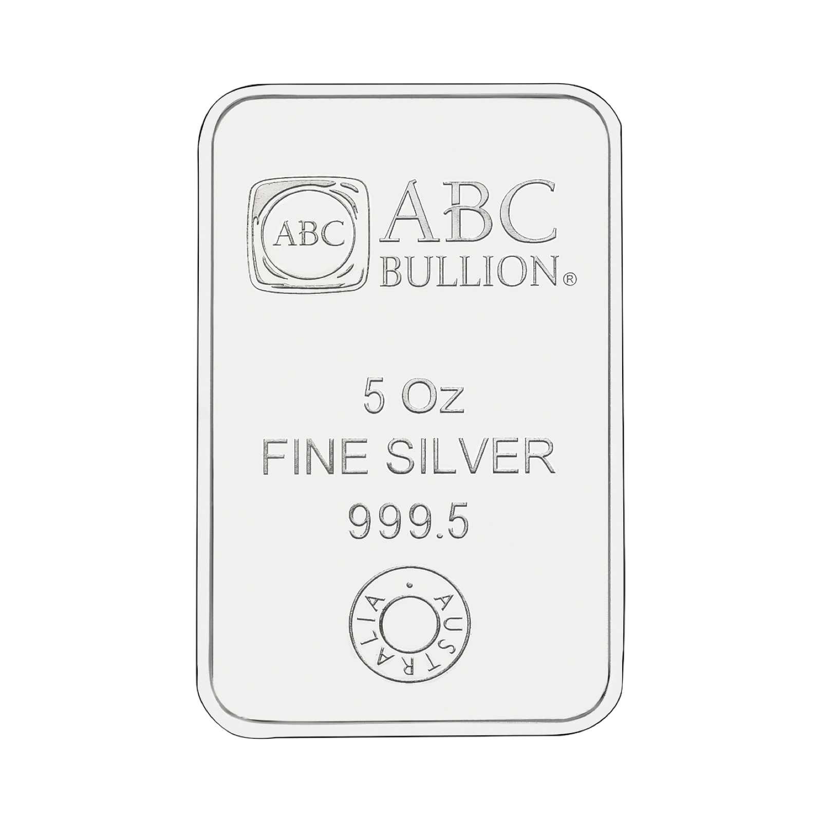 Eureka 5oz 999.5 Fine Silver Bullion ABC Mint Certified Ingot Bar + Pouch