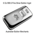 Silver Ingot 5 Oz 999.5 Fine Grade Bullion Investor Quality Bar Hand Poured