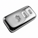 Silver Ingot Bar 200 Grams 999.5 Fine Grade Certified Bullion Hand Poured