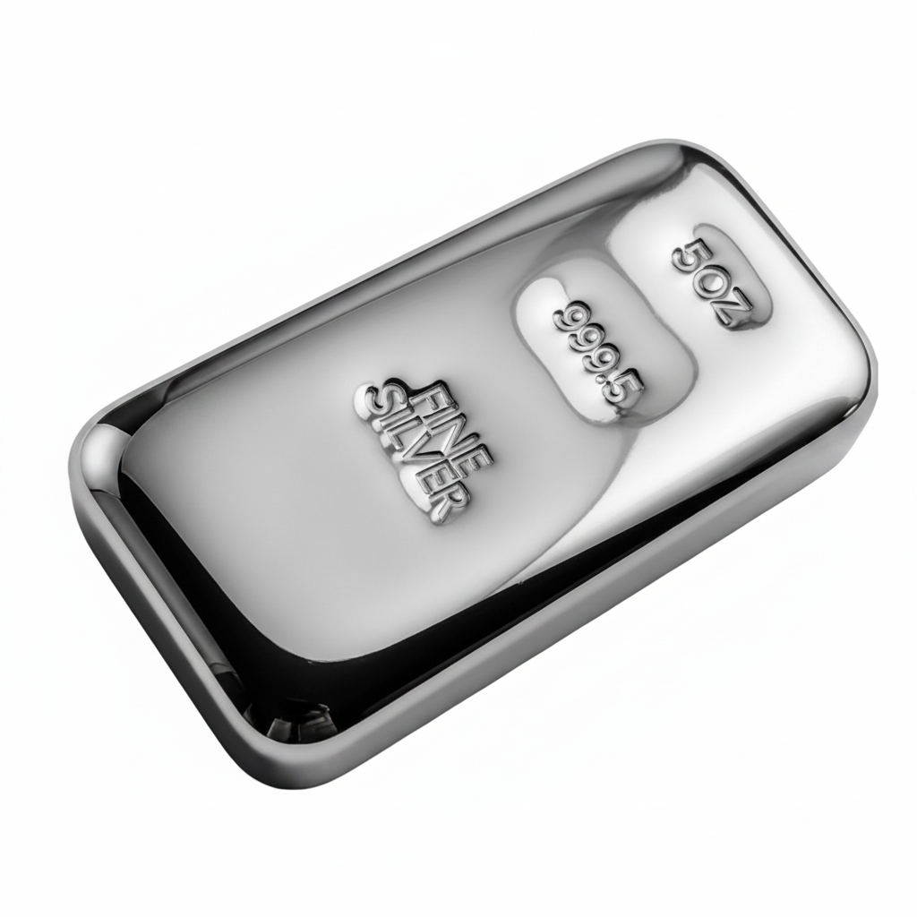 Silver Ingot Bar 200 Grams 999.5 Fine Grade Certified Bullion Hand Poured