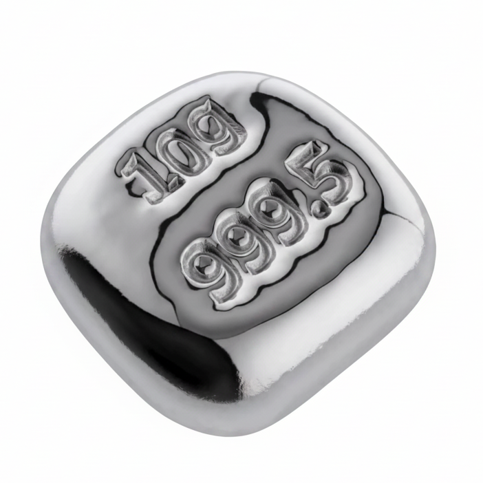 Silver Ingot Bar 10 Grams 999.5  Fine Certified Bullion Hand Poured