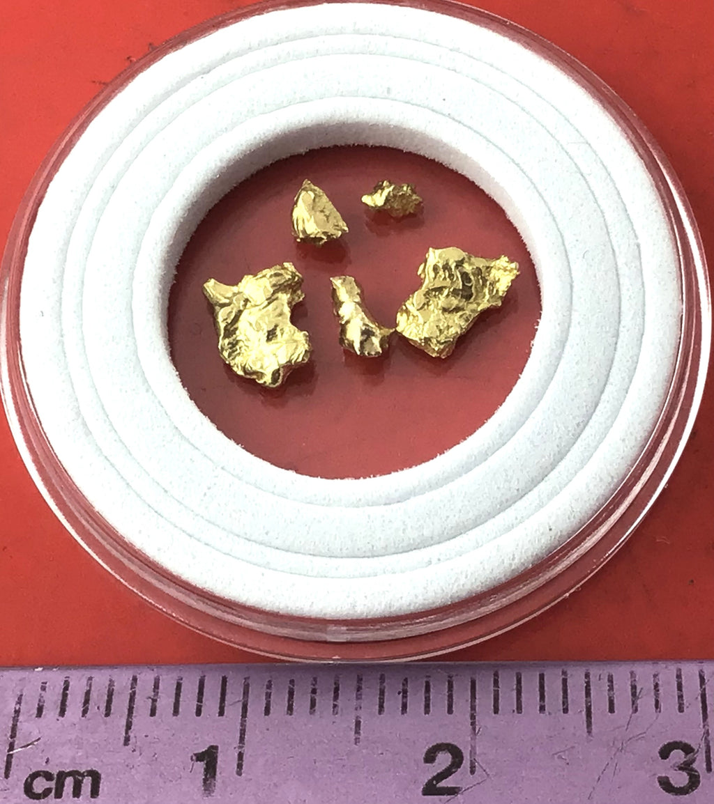 Gold Nugget Australian 0.80 grams 5 pieces Natural Native Hand Prospected High Quality