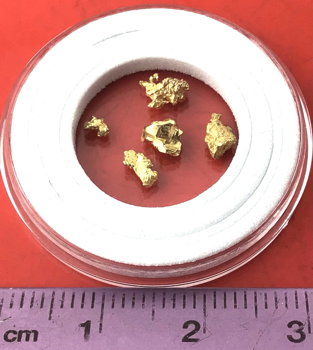 Gold Nugget Australian 0.81 grams 5 pieces Natural Native Hand Prospected High Quality