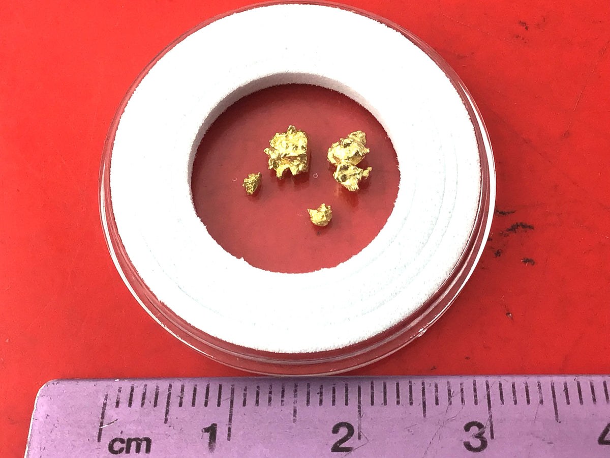 Gold Nugget Australian 0.54 grams 4 pieces Natural Native Hand Prospected High Quality