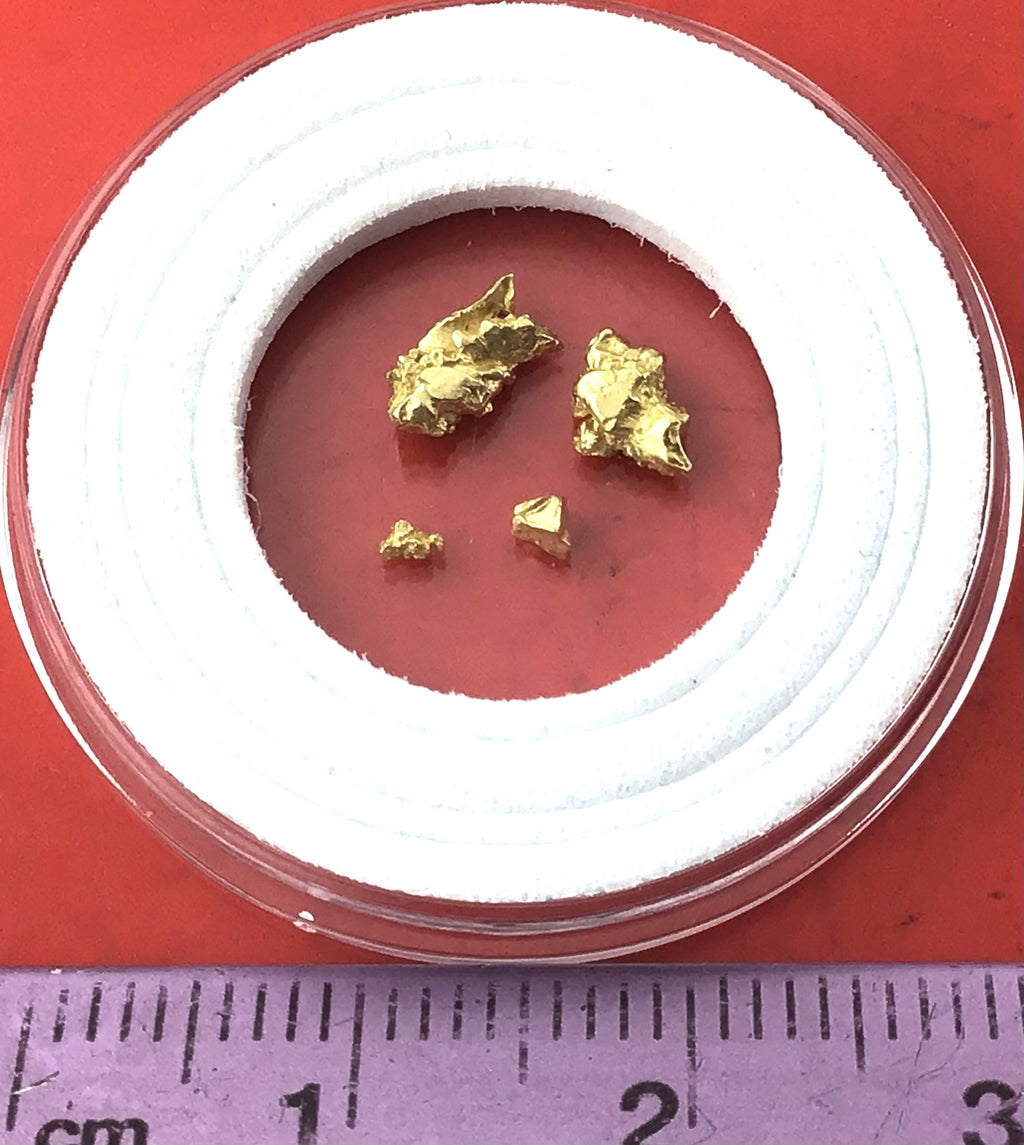 Gold Nugget Australian 0.51 grams 4 pieces Natural Native Hand Prospected High Quality
