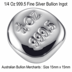 Silver Ingot Bar 1/4 Oz 999.5 Fine Certified Bullion Grade Hand Poured