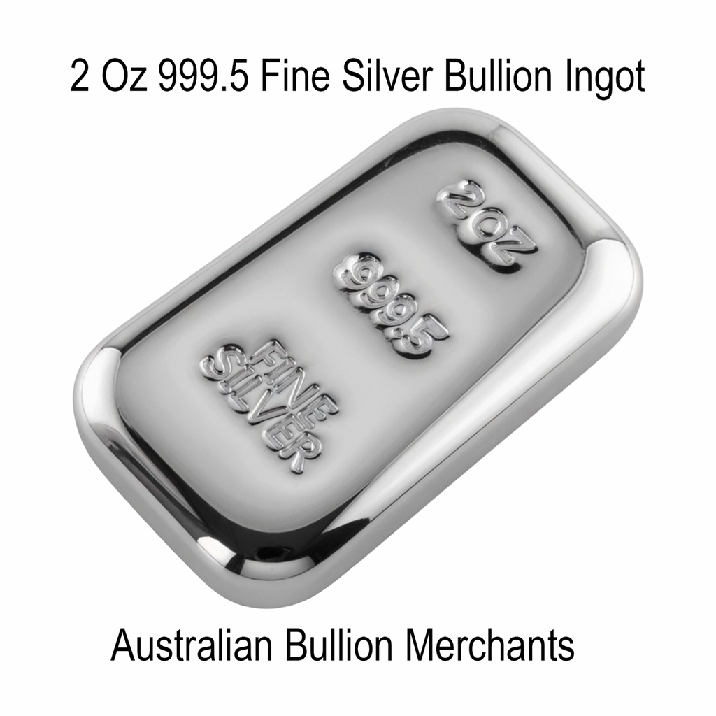 Silver Ingot 2 Troy Oz 999.5 Fine Bullion Certified Quality Bar Hand Poured