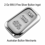 Silver Ingot 2 Troy Oz 999.5 Fine Bullion Certified Quality Bar Hand Poured
