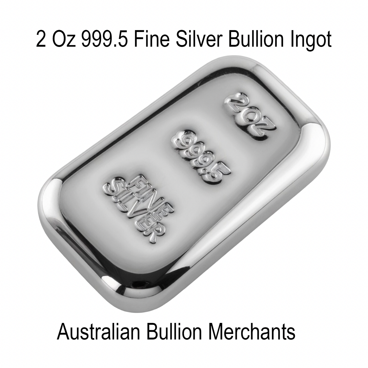Silver Ingot 2 Troy Oz 999.5 Fine Bullion Certified Quality Bar Hand Poured