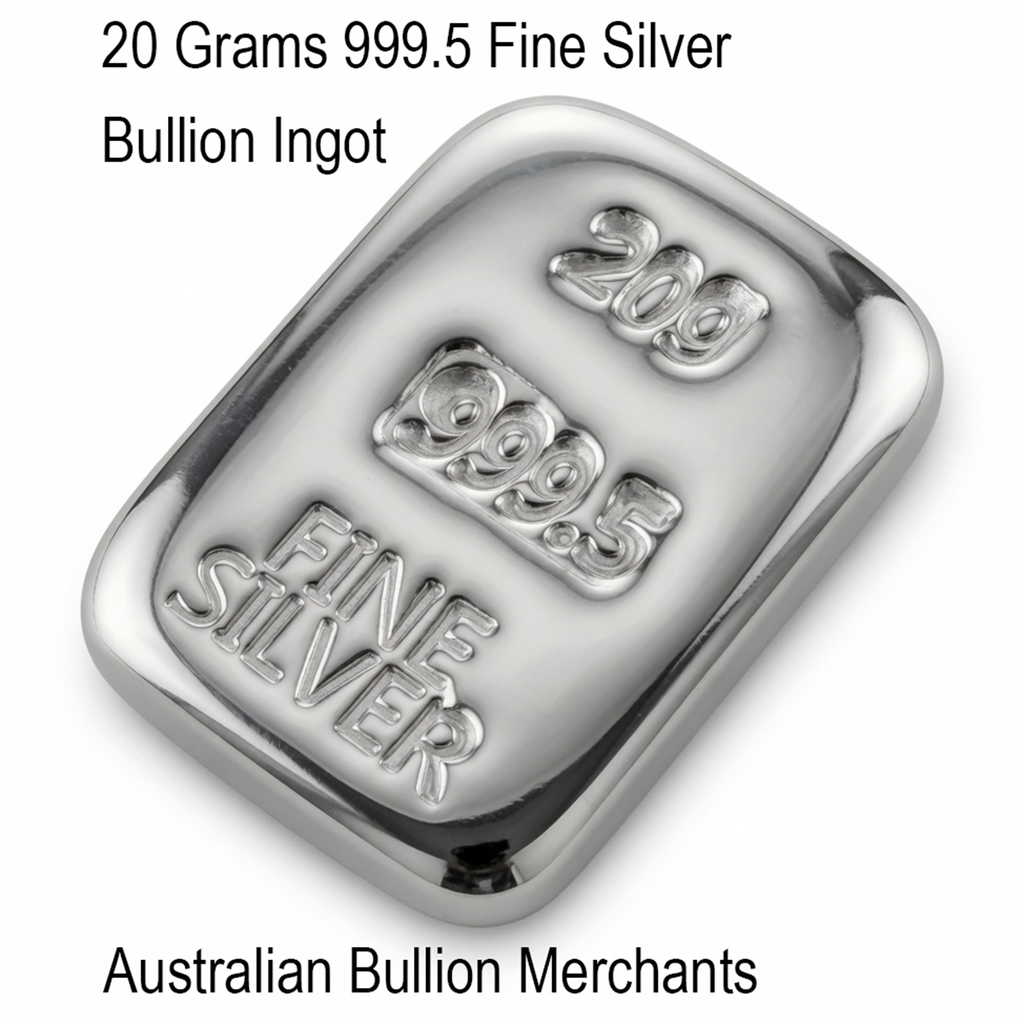 Silver  Bar 20 gram 999.5 Fine Certified Bullion Grade Ingot Hand Poured