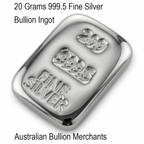Silver  Bar 20 gram 999.5 Fine Certified Bullion Grade Ingot Hand Poured