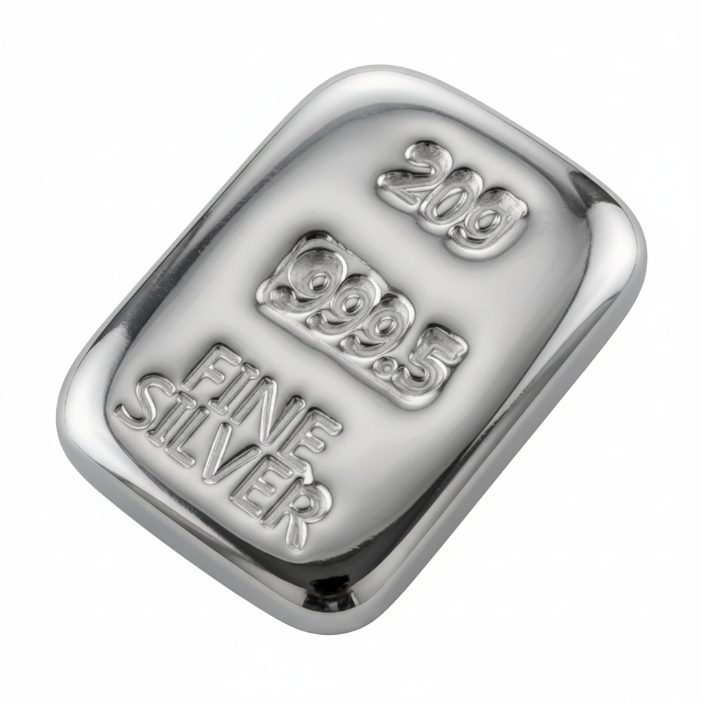 Silver  Bar 20 gram 999.5 Fine Certified Bullion Grade Ingot Hand Poured