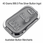 Silver Ingot Bar 40 Grams 999.5 Fine Grade Bullion Investor Quality Hand Poured