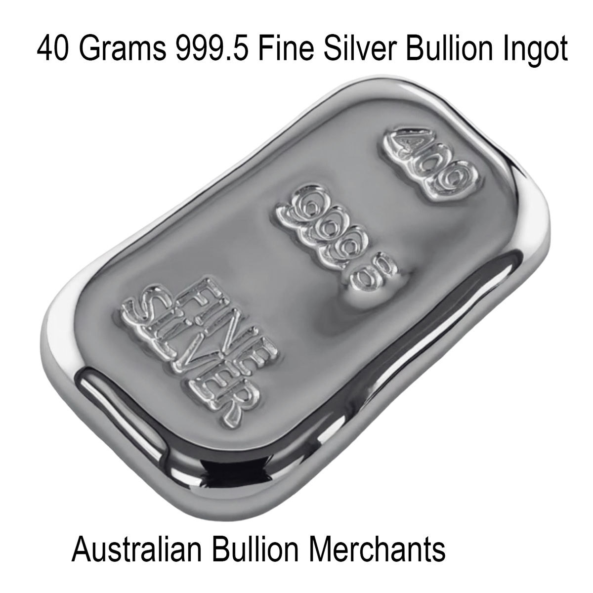 Silver Ingot Bar 40 Grams 999.5 Fine Grade Bullion Investor Quality Hand Poured