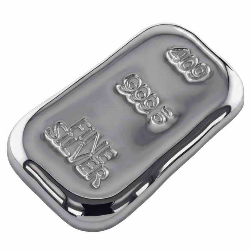Silver Ingot Bar 40 Grams 999.5 Fine Grade Bullion Investor Quality Hand Poured