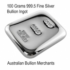 100 gr 999.5 Fine Silver Certified Bullion Grade Ingot Bar Hand Poured