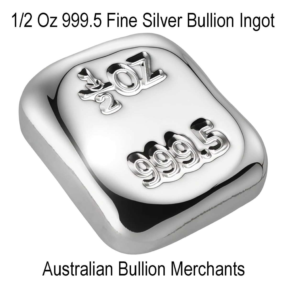 1/2 Oz Silver Ingot Bar 999.5 Fine Grade Investor Bullion Quality Hand Poured