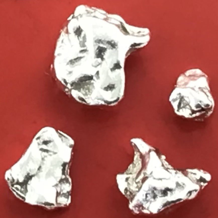 Australian Silver Nugget 0.7 grams 4 Pieces Natural Native Prospected High Quality
