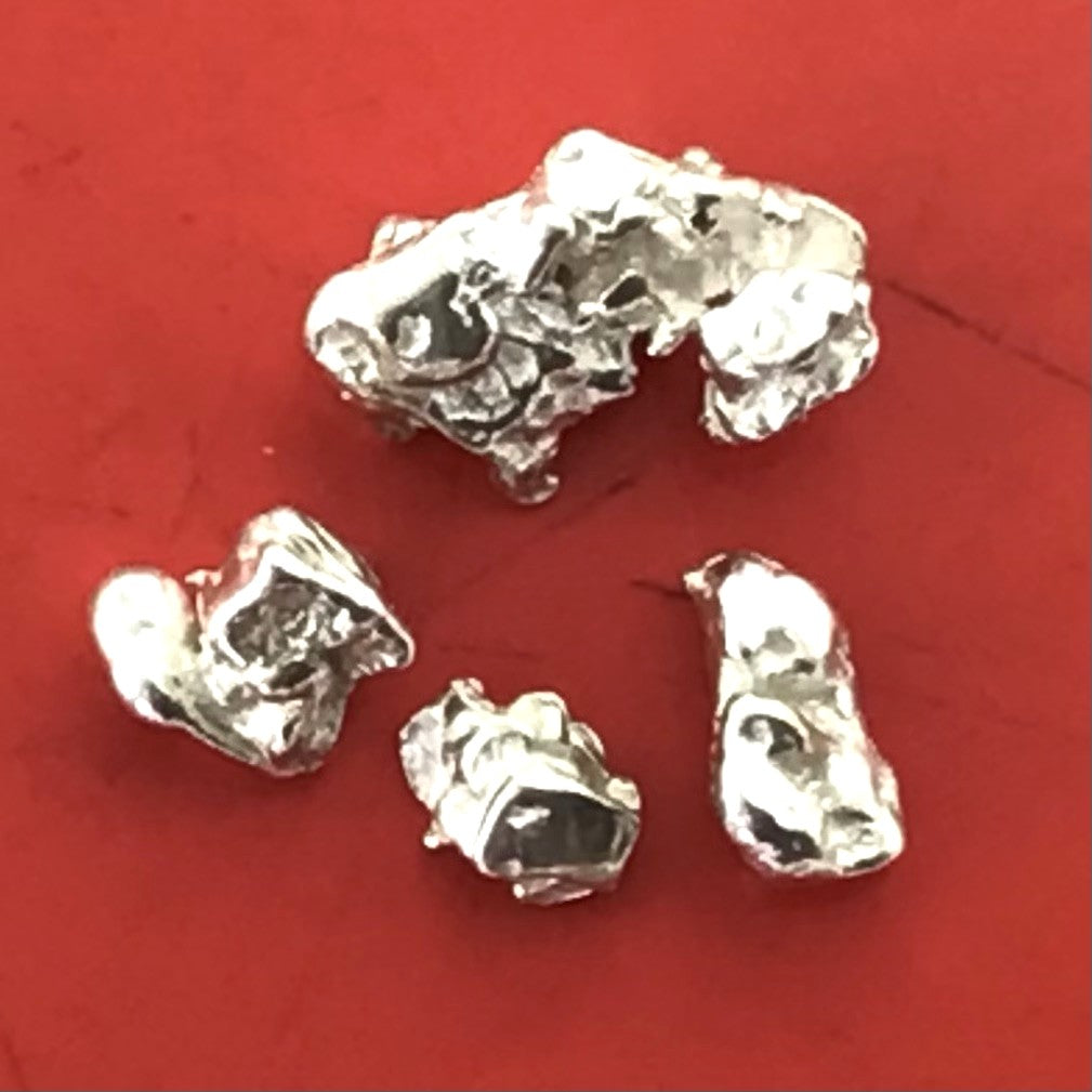 Australian Silver Nugget 0.64 grams 4 Pieces Natural Native Prospected High Quality