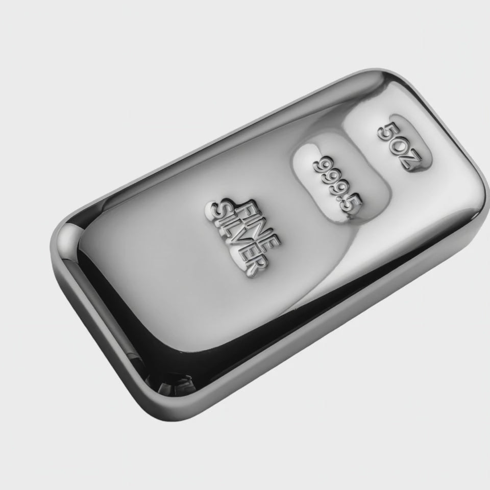 Silver Ingot Bar 200 Grams 999.5 Fine Grade Certified Bullion Hand Poured
