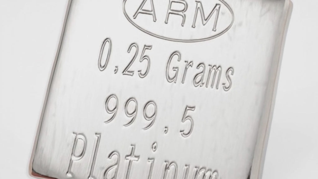 Platinum 0.25 Grams 999.5 Fine Solid Certified Bullion Ingot Bar ABM Certifiers