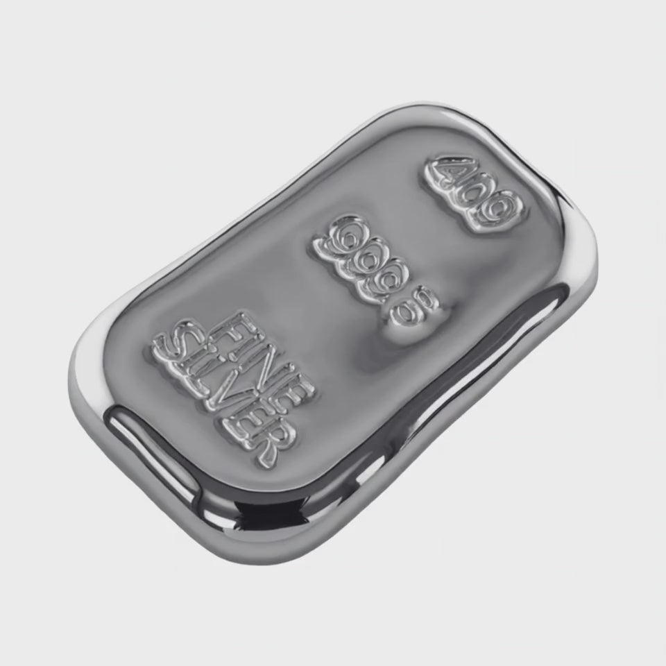 Silver Ingot Bar 40 Grams 999.5 Fine Grade Bullion Investor Quality Hand Poured