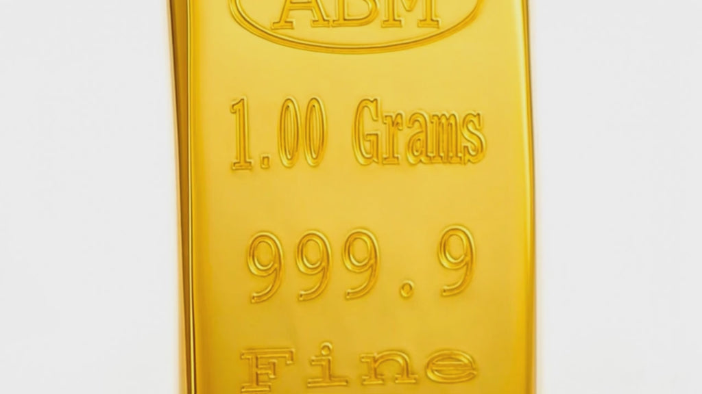 1.00 Grams 999.9 Fine Solid 24Kt Gold Certified Bullion Ingot Bar ABM Certifier