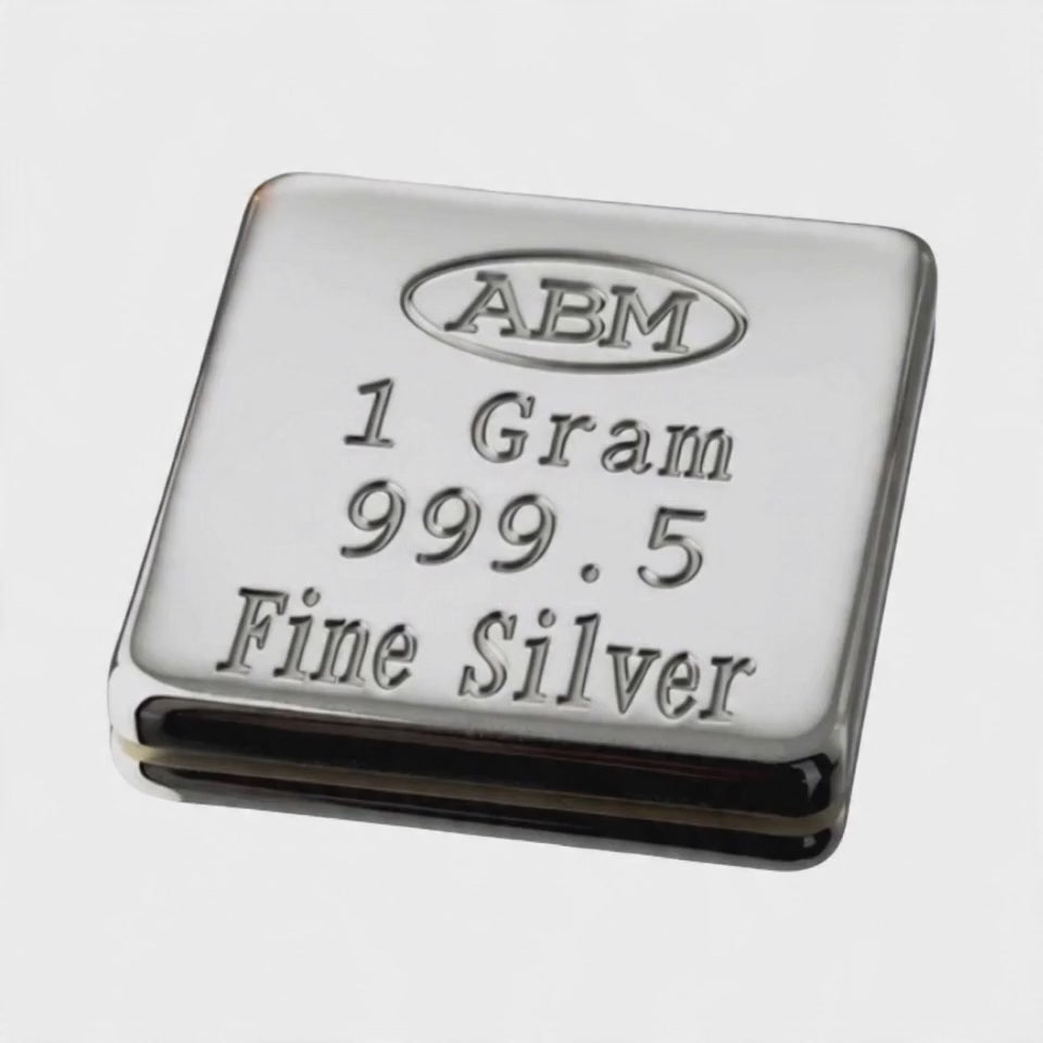 Silver 1 Gram 999.5 Ingot Bullion Bar Investor Grade with Certification