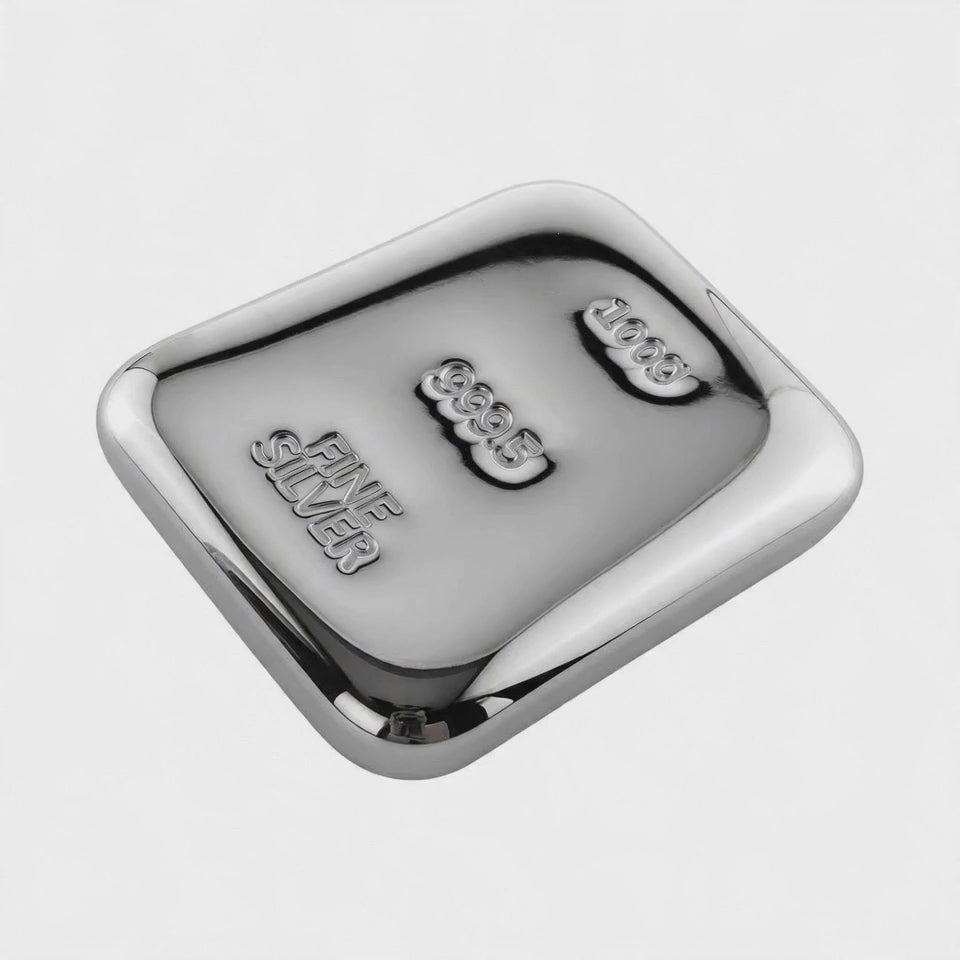 100 gr 999.5 Fine Silver Certified Bullion Grade Ingot Bar Hand Poured