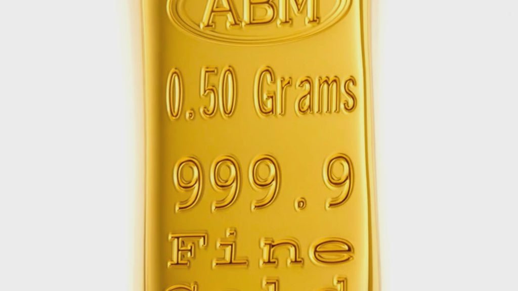0.50 Grams 999.9 Fine Solid 24Kt Gold Certified Bullion Ingot Bar ABM Certifiers