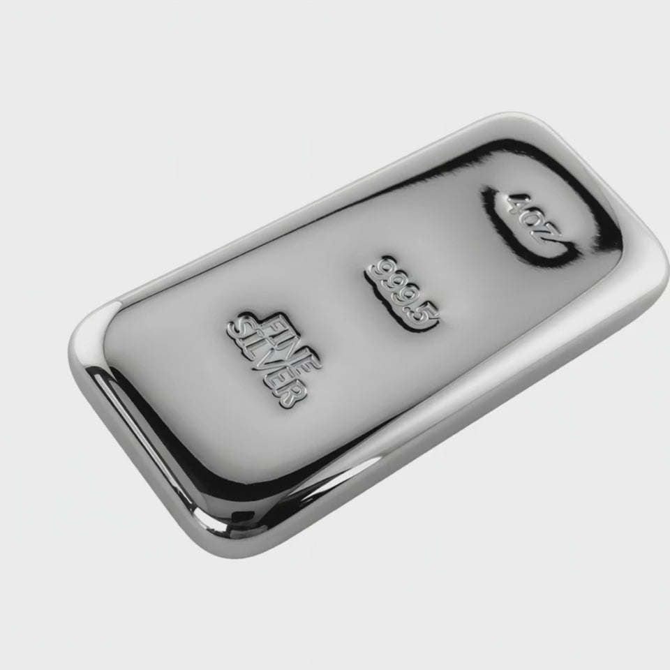4 Troy Oz 999.5 Fine Silver Certified Bullion Grade Ingot Bar Hand Poured